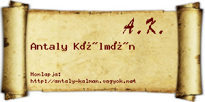 Antaly Kálmán névjegykártya