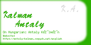kalman antaly business card